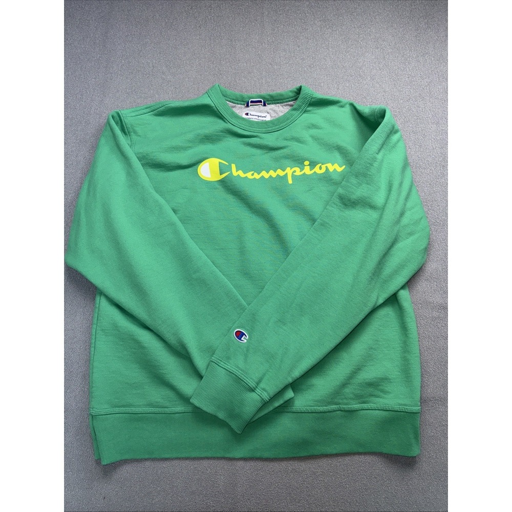 Champion Crewneck Sweatshirt Men's Large Light Green